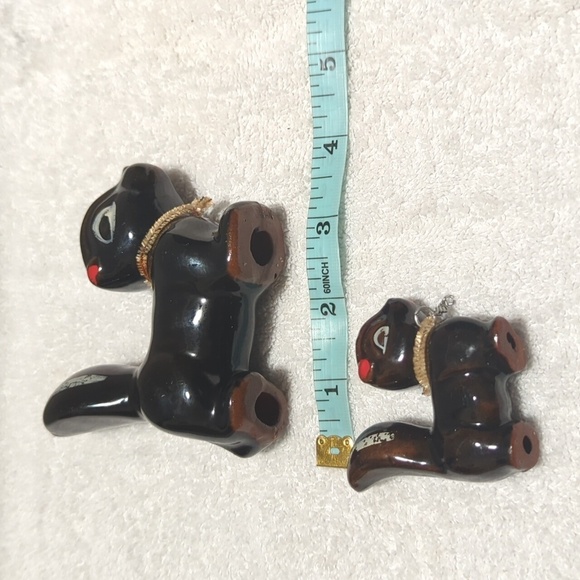 Vintage Ceramic Skunk Family of 3 Black/Brown Tones - Picture 7 of 8